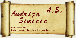 Andrija Simičić vizit kartica